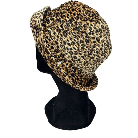 Leopard Print Bucket Hat By David & Young NY Womens Foldable & Lightweight - Picture 2 of 7